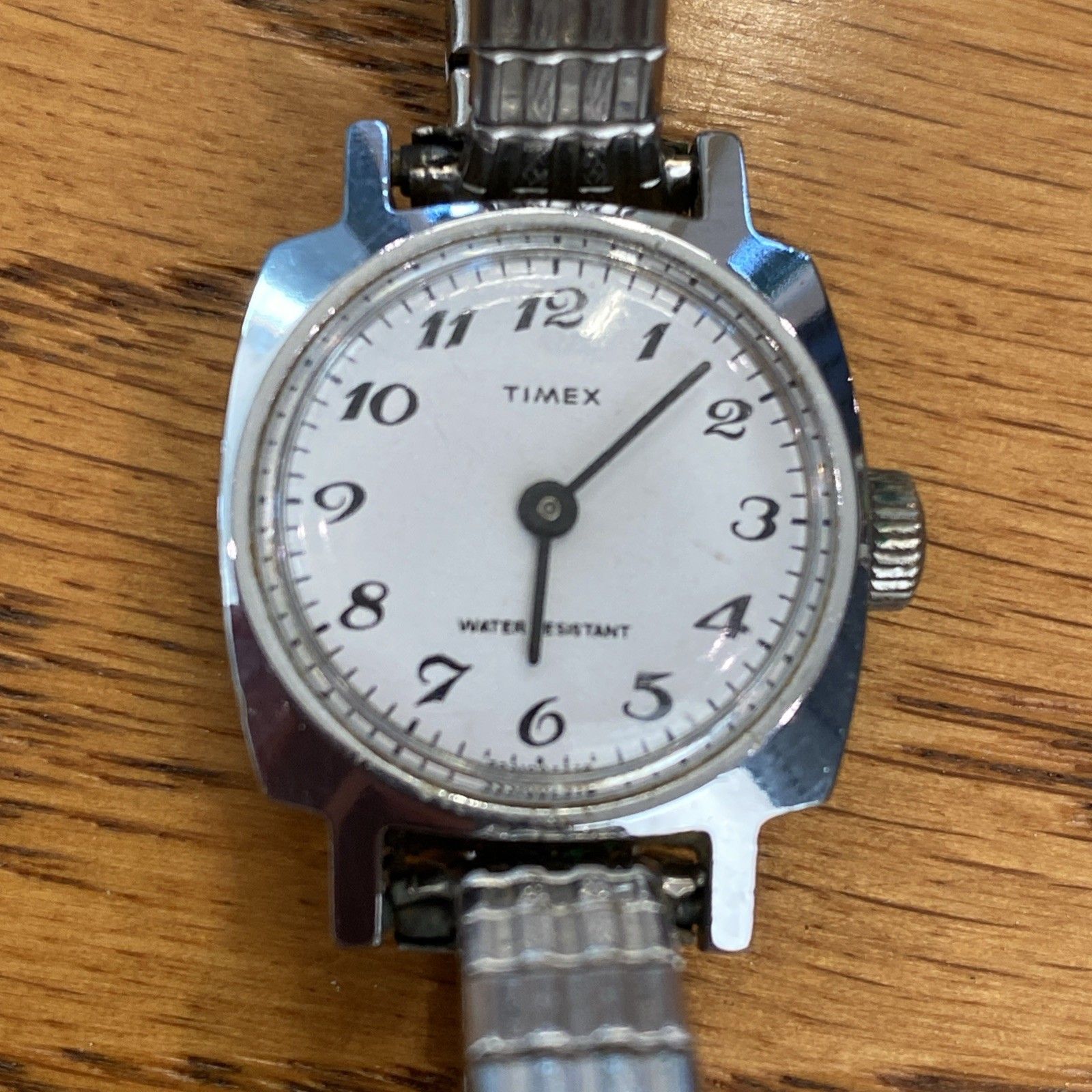 Vintage Timex Womens Silver Tone England Dial Manual Wind Parts And Report